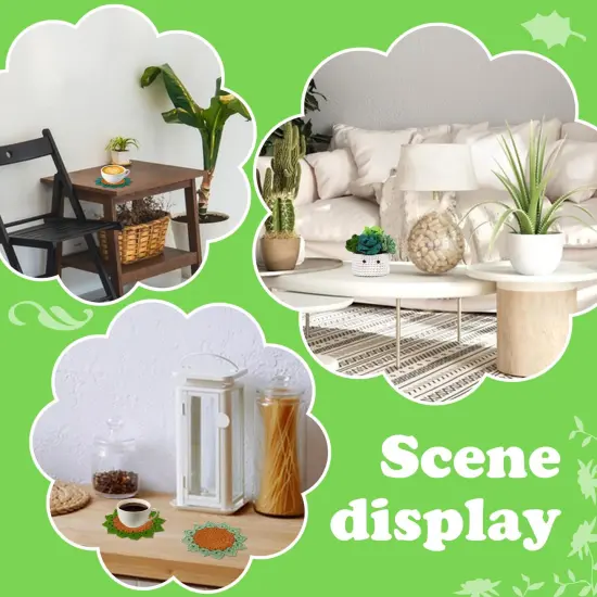 Crochet Kit for Beginners, 6PCS Coasters Crochet Starter Kit Plant Pot, Knitting Supplies Kit with Step-by-Step Video Tutorials, Crochet Yarn for Adults DIY Present {2}