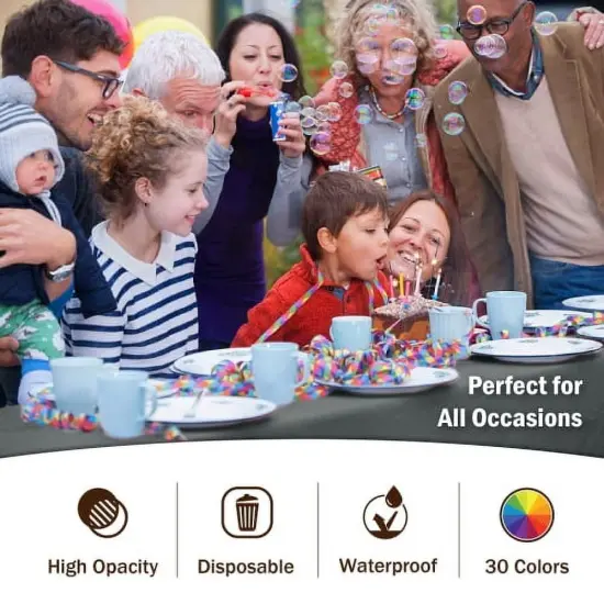 Exquisite 12-Pack Premium Plastic Tablecloth 54in. x 108in. Rectangle Plastic Table Cover Silver {4}