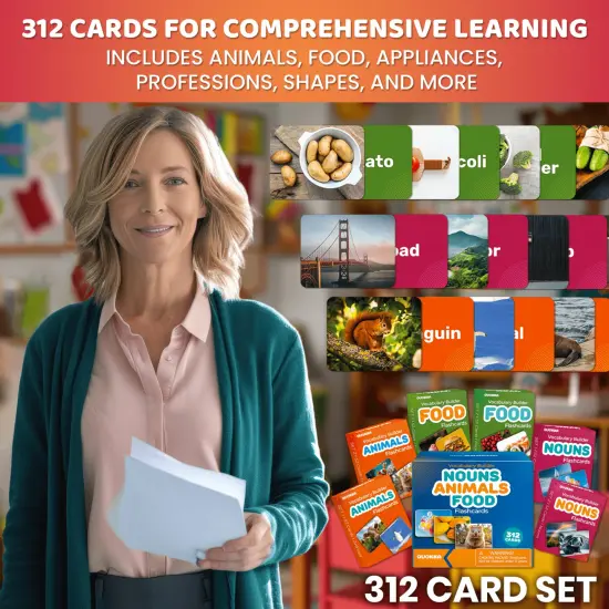 312 Flash Cards Set for Speech Therapy & Vocabulary Building Activities {3}