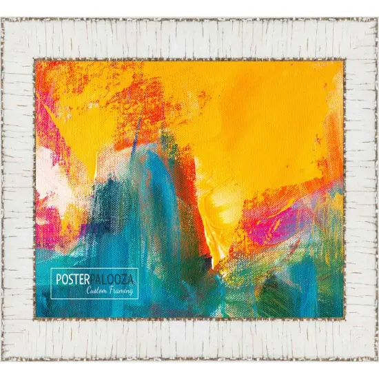 Square Ornate White Picture Frame - UV Acrylic, Foam Board Backing, Hanging Hardware {5}