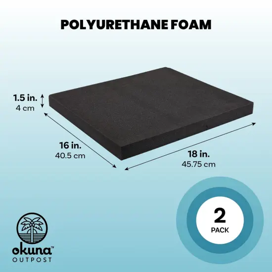2-Pack Customizable Polyurethane Foam for Packing and Crafts (18x16x1.5 in) Black {3}