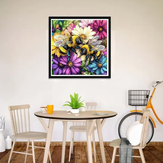 5D DIY Diamond Art Bee, Diamond Art Kits for Adults Flower, Diamond Painting {3}