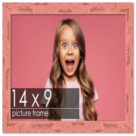 Photo Size Shabby Chic Pink Picture Frame - UV Acrylic, Foam Board Backing, Hanging Hardware {1}