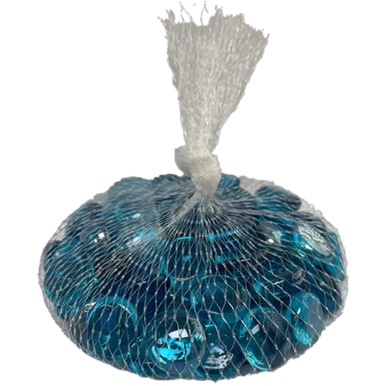 Ice Blue Lustre Glass Nuggets - 12oz Bag - Flat Glass Gems/Beads - Decorative Glass Stones - Great for Mosaics and Other Glass Projects {1}