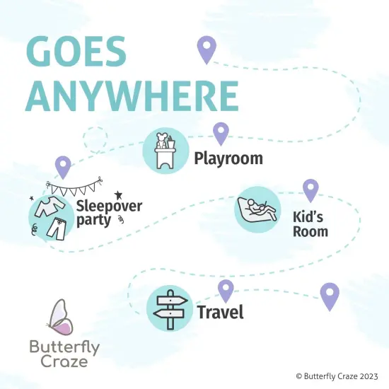 Butterfly Craze Floor Pillow Case, Mattress Bed Lounger Cover, Mermaid Aqua, King Size - Cozy Seating Solution for Kids & Adults, Recliner Cushion, for Reading, TV Time (Pillow Not Included) Multicolor {7}