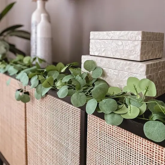 36Pcs Eucalyptus Garland,Artificial Eucalyptus Leaves Table Greenery Garland Wreath Vines for Wedding Party Table Fireplace Bedroom Wall Decor {4}