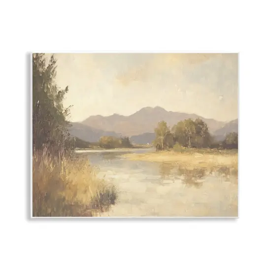 Stupell Industries Wild River Mountain View Wall Plaque Design by Petal Prints Design {1}