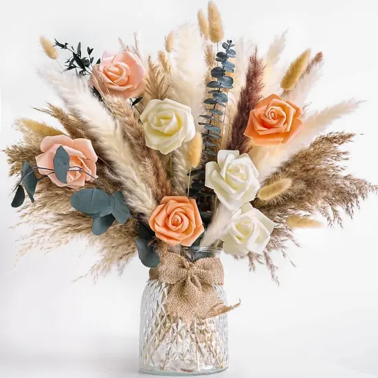 Dried Flower Bouquet | Pampas Grass Decor | Floral Arrangements for Home & Wedding | Boho, Rustic, and Modern Decorations {2}