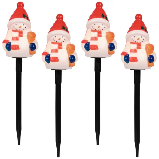 Northlight Jolly Snowmen Outdoor Christmas Pathway Markers - 16" - Set of 4 White {3}