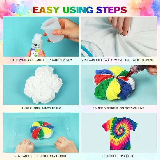 Tie Dye Kit - 26 Colors Pre-Filled Bottles Tye Dye Kit, Permanent Non-Toxic Tie Dye Kits for Adults and Kids, Tie Die Kit for Group Handmade Creative Activity(Just Add Water) {2}