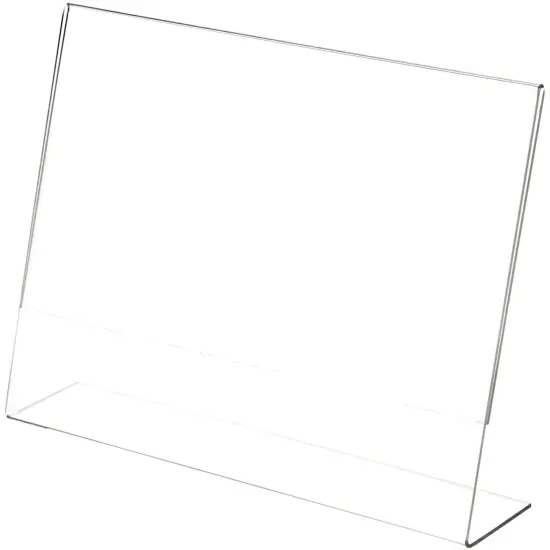 Plymor Clear Acrylic Sign Display / Literature Holder (Angled), 12" W x 9" H {2}