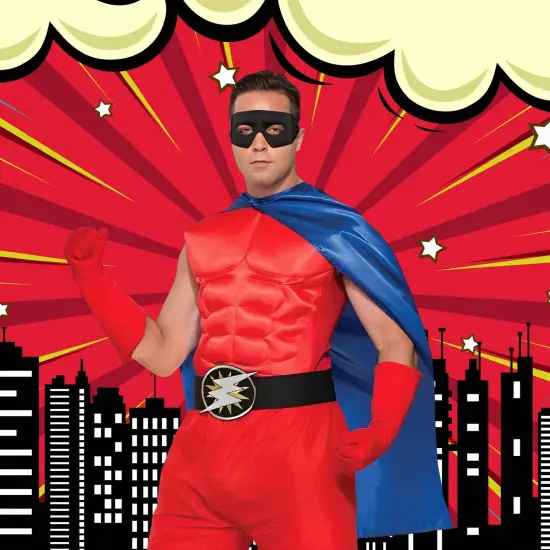 Superhero Blue Costume Cape Adult {4}