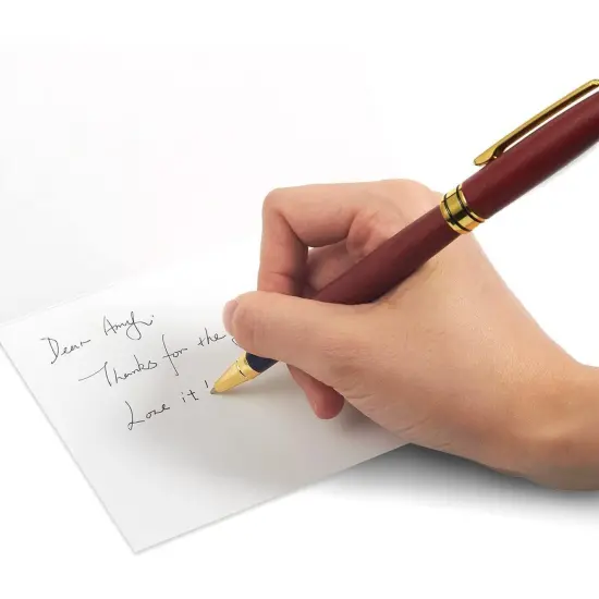 2 Pack Luxury Rosewood Pen Sets for Men Gift - Fancy Nice Ballpoint Pens with Black Ink Refills for Signature Executives Business Office {4}