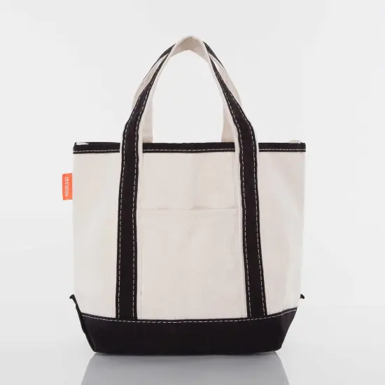 Small Classic Tote -- 18 oz. Heavyweight Durable Canvas -- Natural Canvas & Black Color {1}