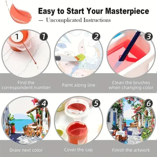 Paint by Numbers for Adults Beginner Wolf DIY Acrylic Paint Number Kit for Room Decor 16X20 inches Without Frame {4}