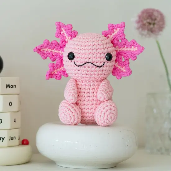 Crochet Kit for Beginners, Crochet Animal Kits, Amigurumi Crocheting Kit for Starters with Step-by-Step Video Tutorials, Beginner Crochet Kit for Adults (Axolotl 1Pack) {3}