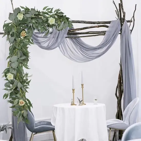 6 Pack 6.5 Feet Artificial Eucalyptus Garland with Willow Leaves Faux Greenery Garland for Wedding Fireplace Party Home Table Runner Arch Decor {3}