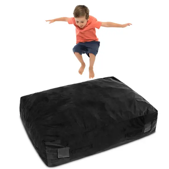 Soft Foam Sensory Crash Pad for Kids with Washable Velvet Cover Black {4}