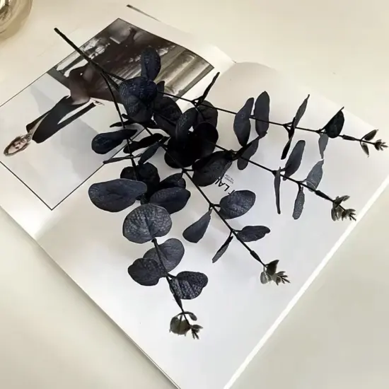 Artificial Black Eucalyptus Stems for Home Halloween Farmhouse Decor Faux Eucalyptus Leaves Branches Gothic Bathroom {3}