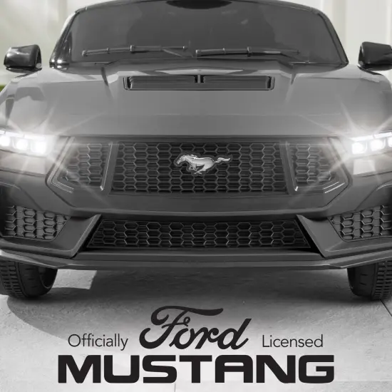 Best Choice Products Kids 12V Electric Ride-On Car Officially Licensed Ford Mustang w/ Remote, LED Lights Gray {2}