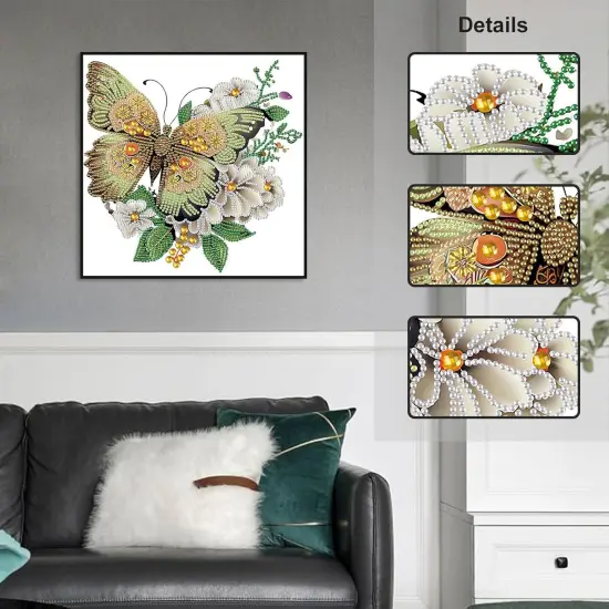 Diamond Painting Kits for Adults Butterfly, 5D Special Shape Diamond Art Kits for Beginners, Crystal Rhinestones Diamond Painting for Home Wall Decoration Gift 12&times;12inch, Flower {3}