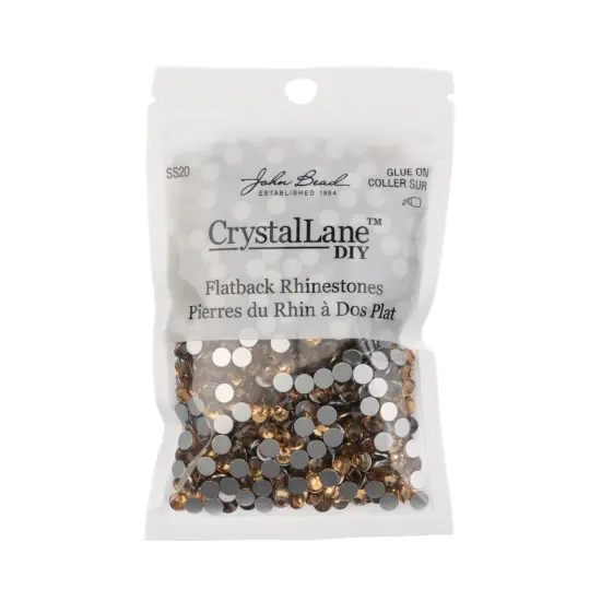 Crystal Lane DIY SS20 Glass Flatback Rhinestones, 1440pcs Light Colorado Topaz {3}