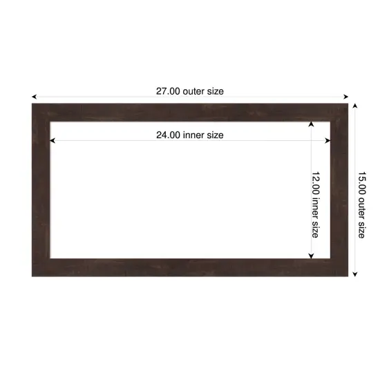 Fresco Framed Dry Erase Magnetic Board Dark Walnut {4}