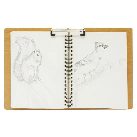 Extra Large Wooden Clipboard 11x17.3 - Wood Horizontal Lap Board with Clip for Drawing Sketch, 3mm Thick Brown {6}