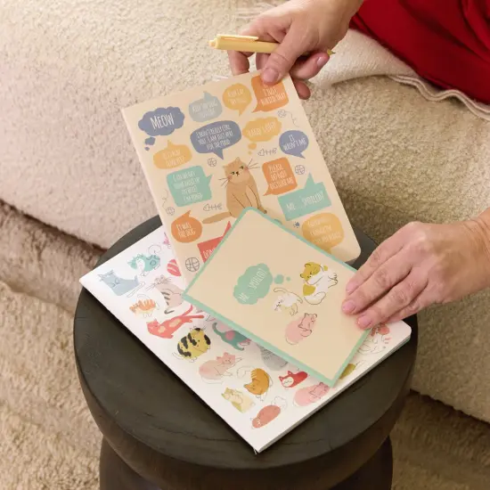 If Cats Could Talk Stitched Notebook Set, Softcover Journal, Class Notebooks {3}