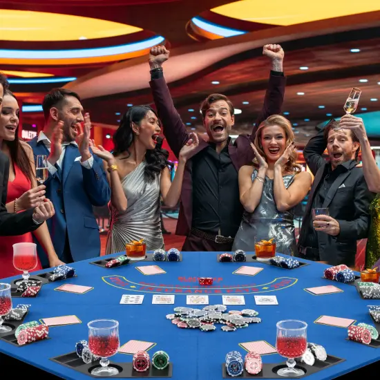 Felt Folding Portable Poker Table Top with Cup Holders and Chip Trays Blue {2}