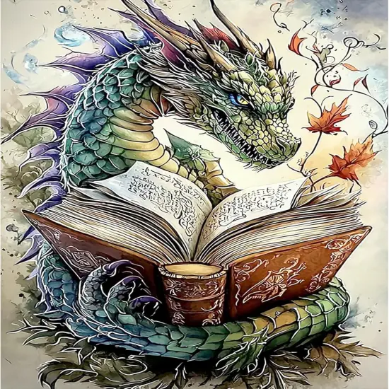 Dragon Diamond Painting Kits for Adults, 5D Animal Diamond Painting Book Diamond Art Kits for Beginners, Full Drill Diamond Art Diamond Gem Diamond Painting Kits for Home Wall Decor 12x16Inch {1}