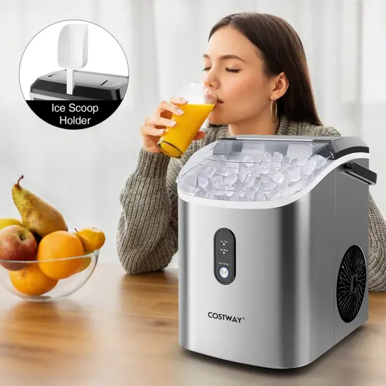 Nugget Countertop Ice Maker with Soft Chewable Pellet Ice-Silver {3}