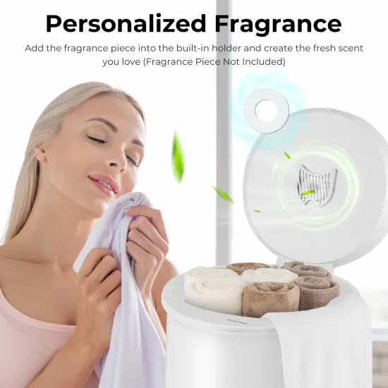 Bathroom Spa Bucket Towel Warmer with Flip Top Lid and 5.5 Gallons Large Capacity White {3}