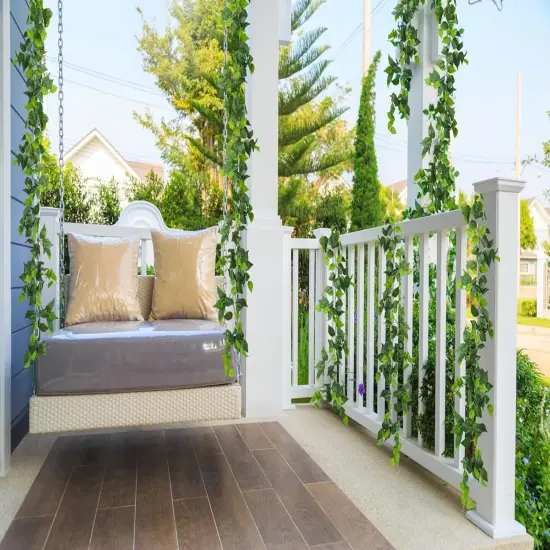 Artificial Vines Ivy Garland 3Pcs 6.3Ft Fake Green Leaves Ivy Garland Faux Hanging Plants Greenery Decor Artificial Vines for Home Outdoor Indoor Home Wall Garden Table Wedding Room Decor {5}