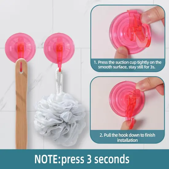 5 Pack Clear Hanger, Removable Small Suction Cups for Shower, Bathroom, Glass, Door, Windows, Kitchen {3}