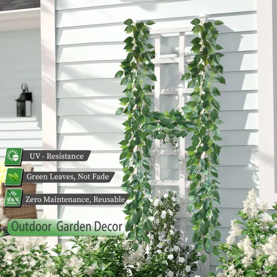 Artificial Vines Garland 42'' Fake Ficus Vine Greenery Garland Silk Green Leaves Decoration Faux Hanging Plants for Wedding Table Centerpieces Wall Room Decor {5}