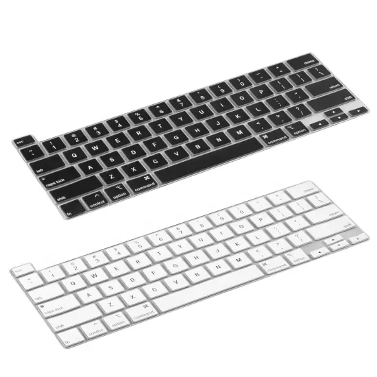 Insten 2 Pack Keyboard Cover Protector Compatible with 2020 Macbook Pro 13", Ultra Thin Silicone Skin, Tactile Feeling, Anti-Dust, Black & White {7}