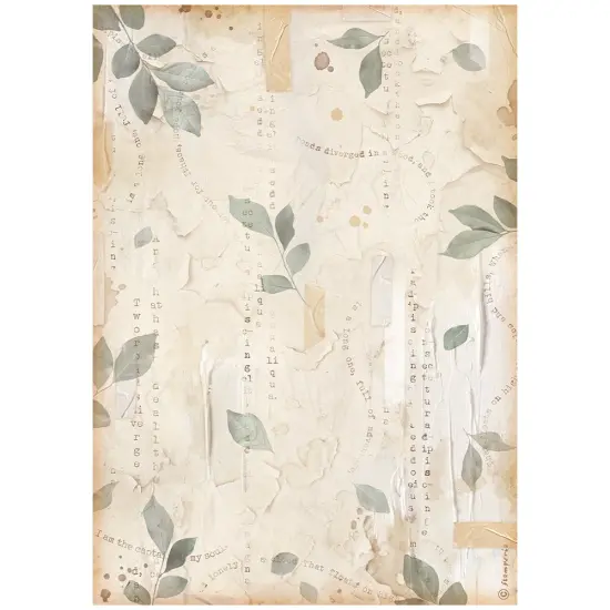 Stamperia Rice Paper Sheet A4-Create Happiness Secret Diary Leaves {1}