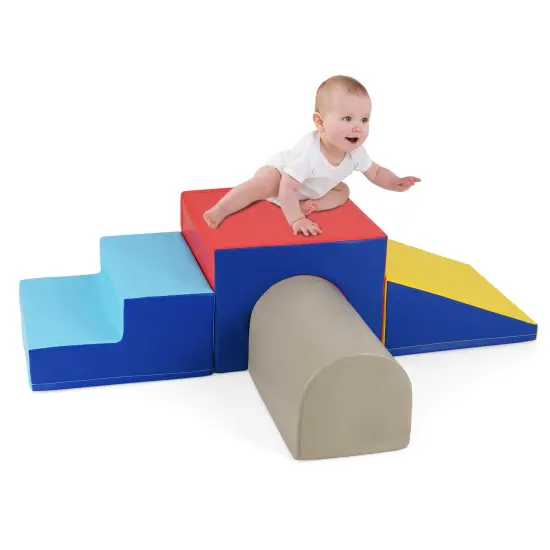 Portable Climb and Crawl Foam Block Play Set Perfect for Child Various Activities Yellow {4}