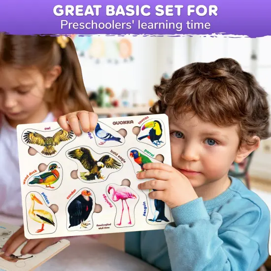 Wooden Real Puzzles for Toddlers | Insects, Arctic Animals {6}