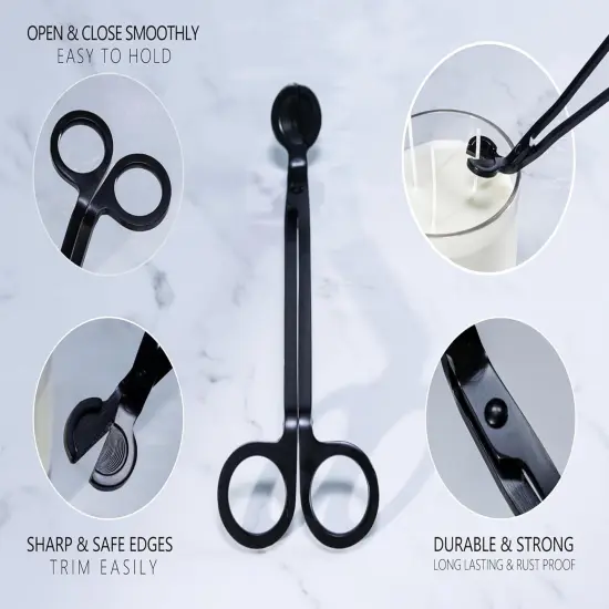 10PCS Candle Wick Trimmer Cutter, 7 Inch Bulk Wick Candle Accessories - Black {4}