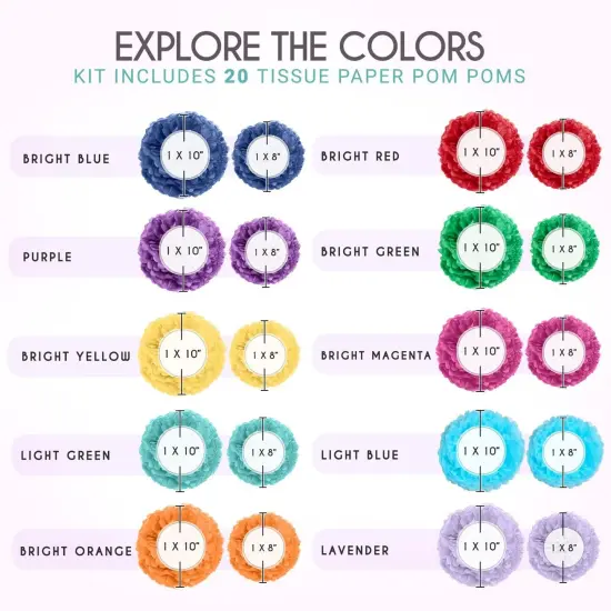 EpiqueOne 30-Piece Rainbow Party Decoration Kit | Create a Splash With a Rainbow of Colors in Your Celebrations | Easy to Assemble | For Birthdays, Bridal Showers, Baby Showers, Weddings & More {3}