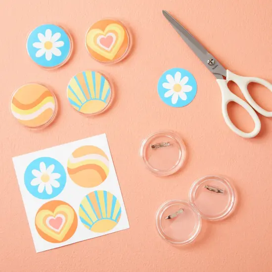 36 Pack Make Your Own Blank Button Pins for DIY Crafts (2.25 In) Clear {2}