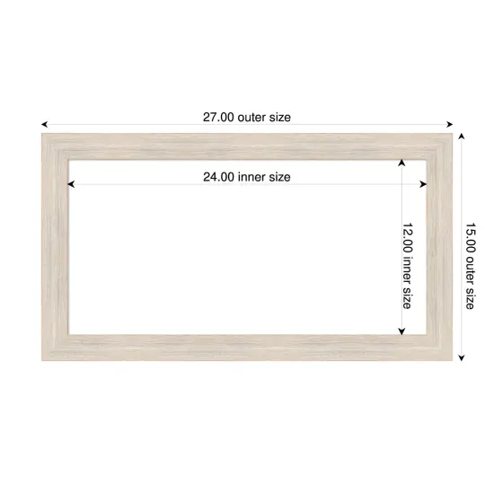 Hardwood Narrow Framed Dry Erase Magnetic Board White Wash {4}