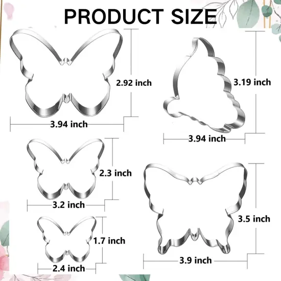 Butterfly Cookie Cutter Set-5 Piece-Butterfly Fondant Biscui Cutters {5}