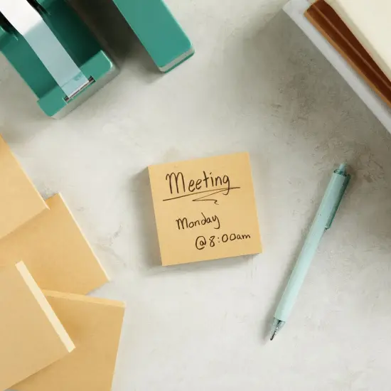 Juvale 6-Pack Kraft Paper Sticky Notes 3x3 inch, Brown Self-Adhesive Memo Notepad Set, Self-Stick Note Pads for Office Work, Home, School, Teachers, 100 Sheets Per Pad {3}