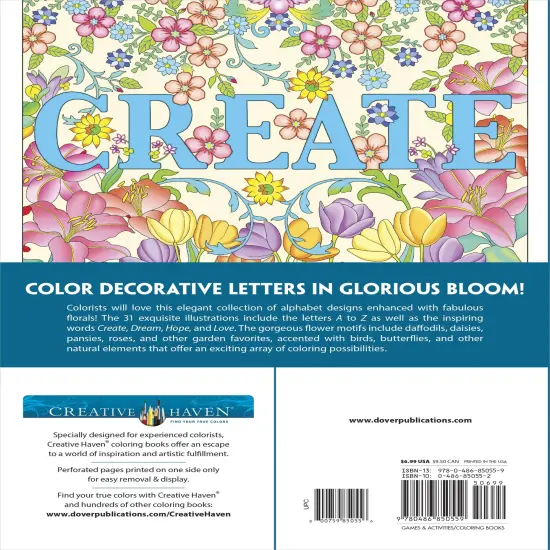 Creative Haven: Floral Alphabet Designs Coloring Book-Softcover {3}