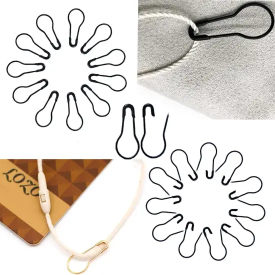 1000Pcs Black Safety Pins 0.8" Metal Bulb Pins {2}