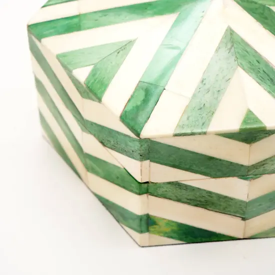 Zigzag Pattern Hexagon Shape Storage box/Decorative Box-6.5X6.5X3" {4}