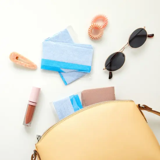 Juvale 50-Pack Disposable Toilet Seat Covers for Adults - Individually Wrapped Paper Flushable Liners for Bathroom and Travel Blue {3}